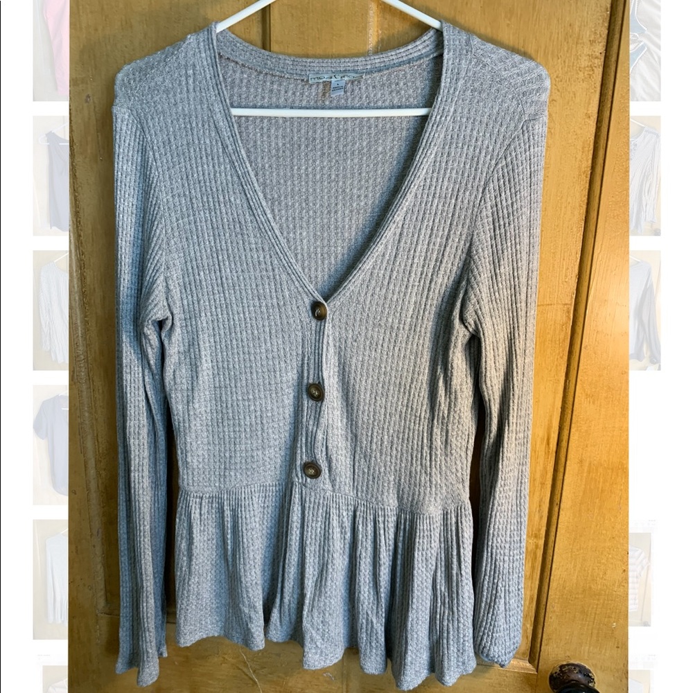 Waffle peplum shirt